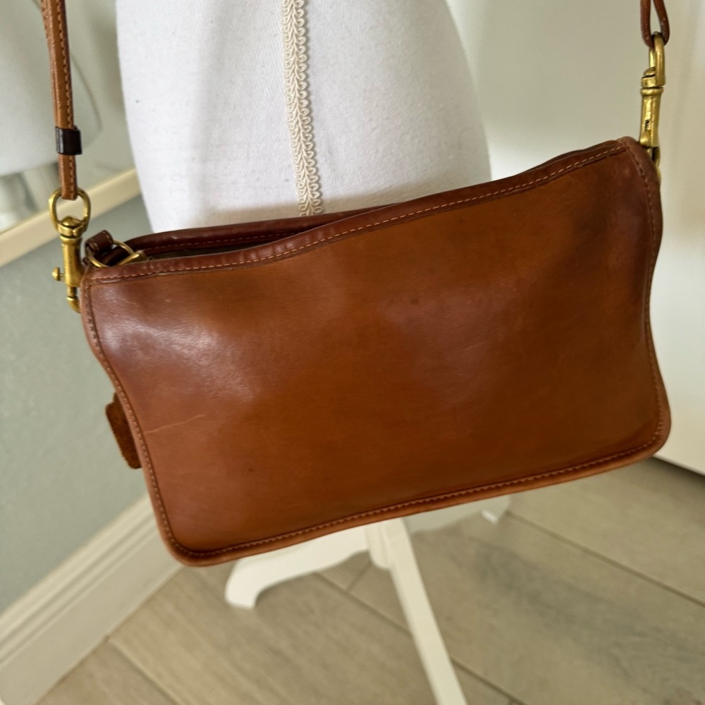 Vintage Coach City Bag leather zip top clutch shoulder bag purse